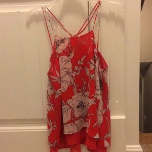 Red, white, and black tank top